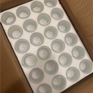 48 Amazon Clear Glass Tealight Holders with Electric Candles
